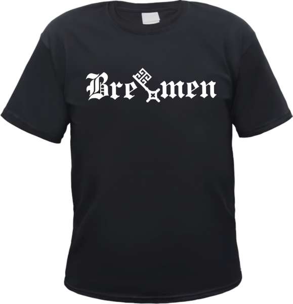 BREMEN Tshirt Altdeutsch mit Schlüssel +++ schwarz/weiss