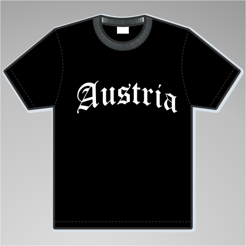 Austria T-Shirt Altdeutsch +++ schwarz/weiss