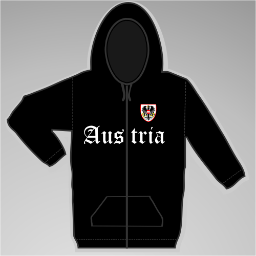 Austria Kapuzenjacke mit Wappen +++ schwarz