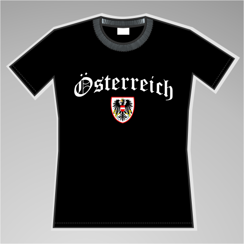 Österreich Mädels-Shirt mit Wappen +++ schwarz