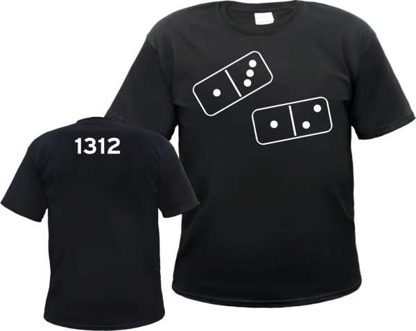 1312 T-Shirt - Dominosteine - Schwarz