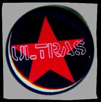 Ultras Roter Stern Button +++ schwarz