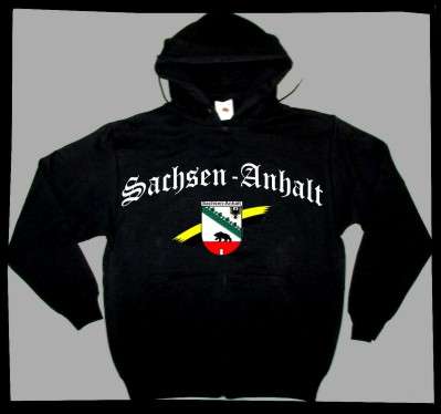 Bundesland: SACHSEN-ANHALT Sweatshirt + schwarz mit Wappen