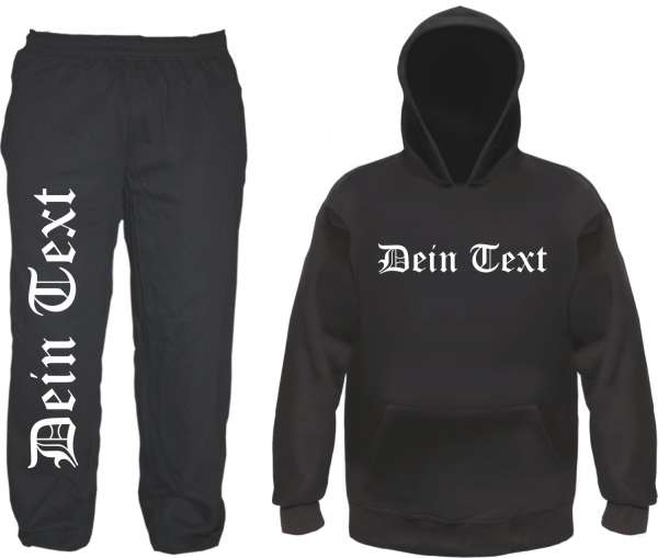 Jogginganzug - individuell mit Wunschtext - Hoodie und Jogginghose