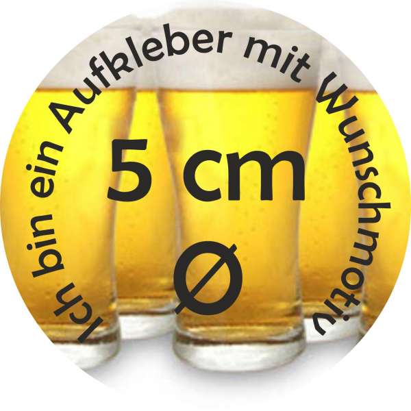 100 Aufkleber / Sticker Rund 5cm mit eigenem Motiv