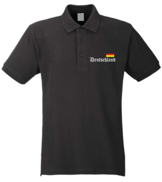 Deutschland Poloshirt - Altdeutsch / Flagge - Gestickt