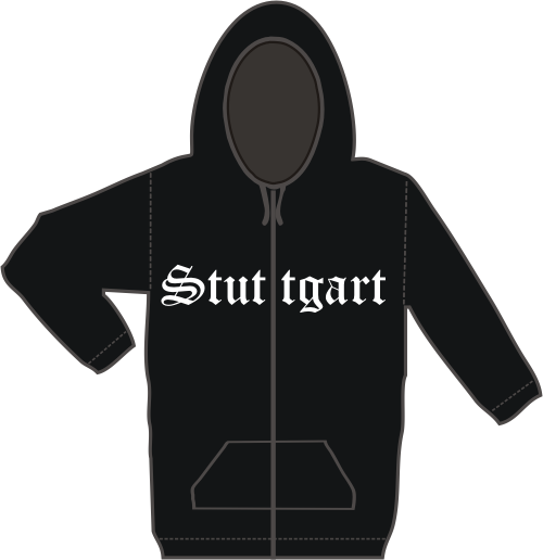 STUTTGART Kapuzen-Jacke + Altdeutsch + schwarz
