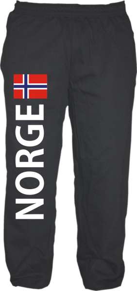 NORGE Jogginghose - Schwarz mit Flagge - Norwegen