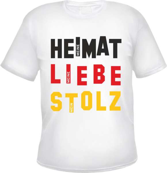 Deutschland T-Shirt - WEISS - Heimat Liebe Stolz - Block