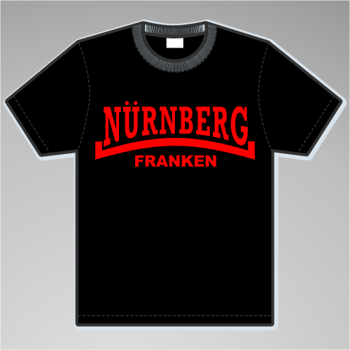 NÜRNBERG Franken T-Shirt + Linie + schwarz/rot