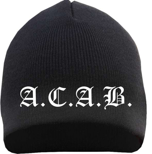 A.C.A.B. Beanie Mütze - Altdeutsch - Schwarz