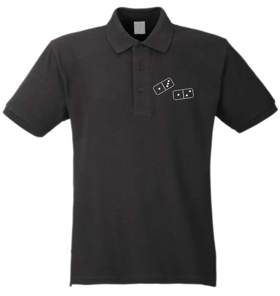 Poloshirt + 1312 Dominosteine + bestickt