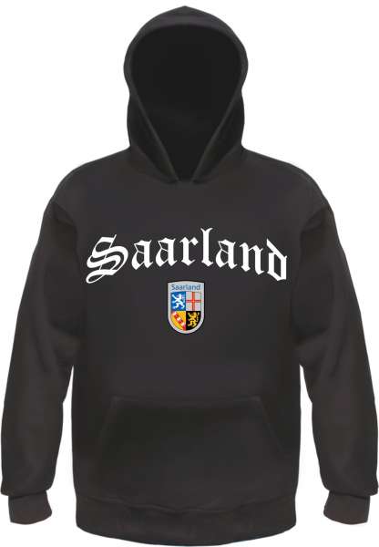 Bundesland: SAARLAND Sweatshirt + schwarz mit Wappen