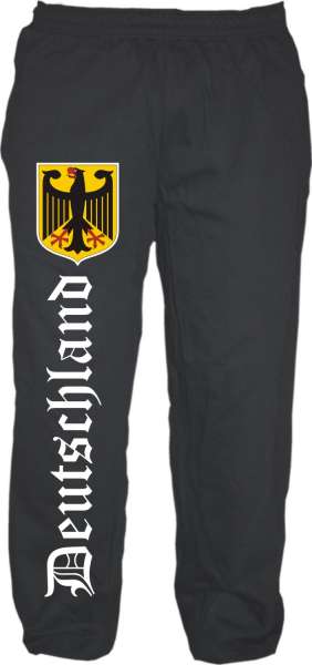 Deutschland Jogginghose - Altdeutsch Mit Wappen - Schwarz