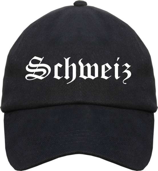 Schweiz Cap - Altdeutsch - Schwarze Schirmmütze