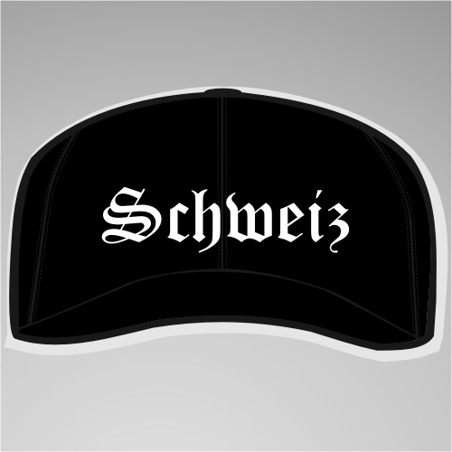 Schweiz Cap / Schirmmütze +++ schwarz/weiss