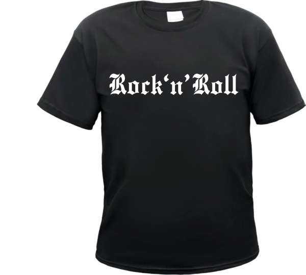 Angebot - Rock N Roll T-Shirt - Schriftzug - Schwarz