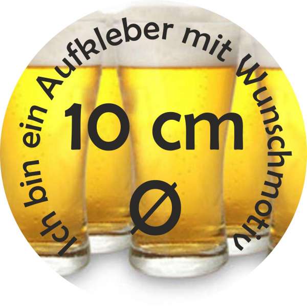 100 Aufkleber / Sticker Rund 10cm mit eigenem Motiv