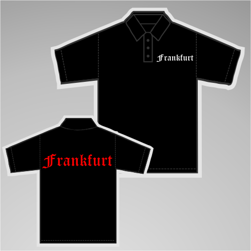FRANKFURT Poloshirt + Altdeutsch + Druck vorne/hinten