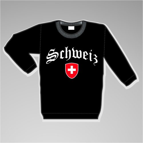 Schweiz Sweatshirt mit Wappen +++ schwarz