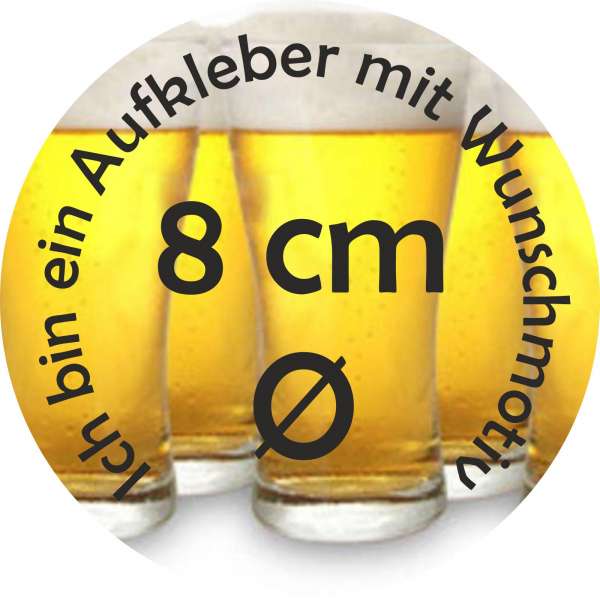 100 Aufkleber / Sticker Rund 8cm mit eigenem Motiv