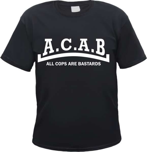 ACAB T-Shirt - Linie - Schwarz - Druckfarbe wählbar