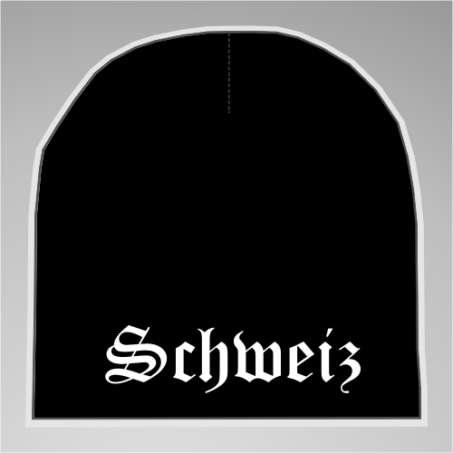 Schweiz Strickmütze / Beanie +++ schwarz/weiss