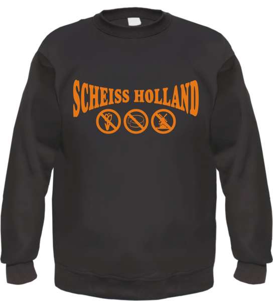 Scheiss Holland Sweatshirt +++ schwarz/orange