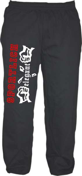 Jogginghose - Sportlich Elegant - Schwarz Weiss Rot