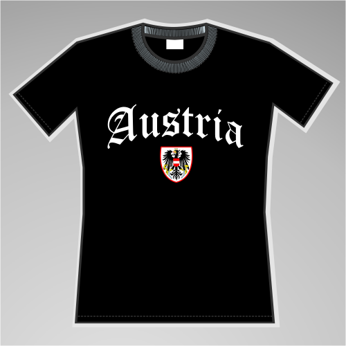 Austria Mädels-Shirt mit Wappen +++ schwarz