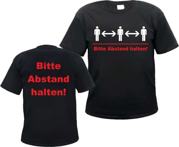 Bitte Abstand halten T-Shirt - Schwarz