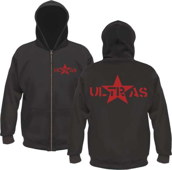 Ultras Kapuzenjacke - Roter Stern - Schwarz Rot